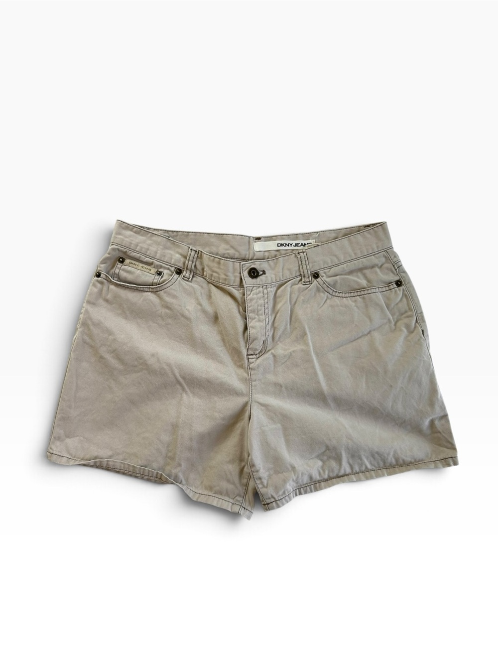 Vintage DKNY Beige/Taupe Women's Cotton Canvas Low Rise Shorts